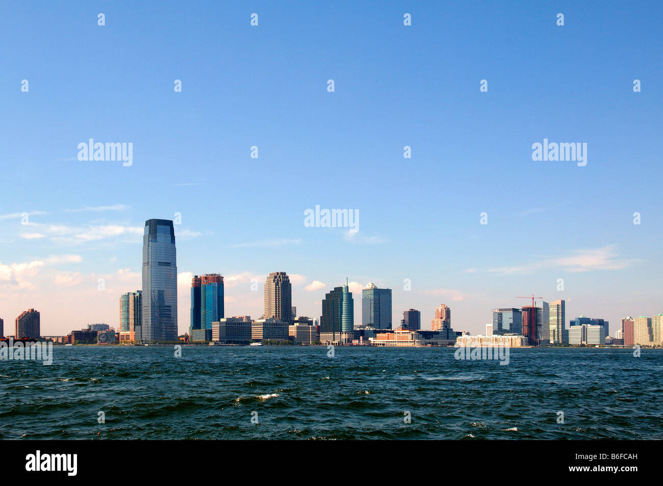 Jersey City Skyline und Hudson River, Jersey City, USA Stockfoto