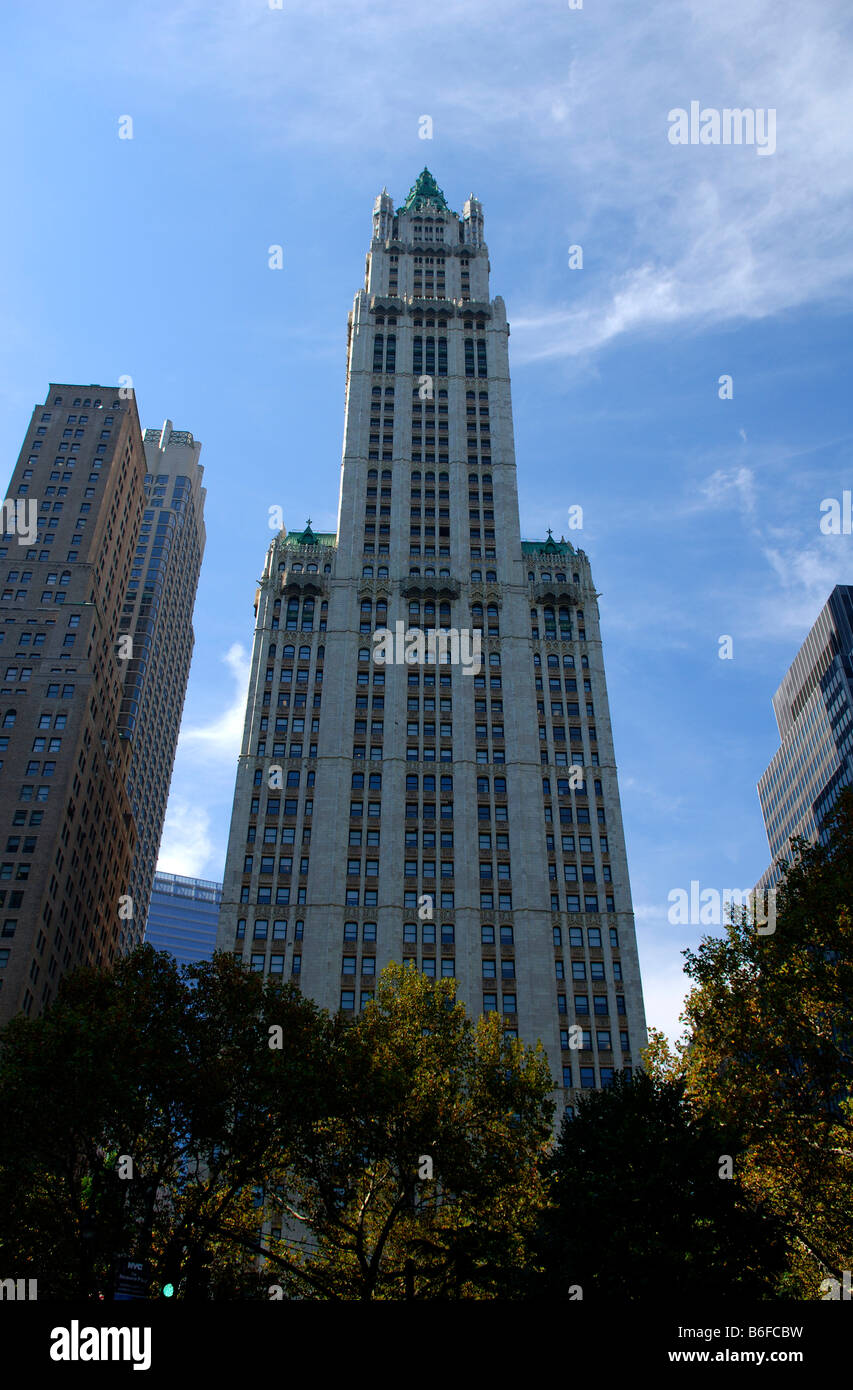 Woolworth mehrstöckige Gebäude in Downtown New York City, USA Stockfoto