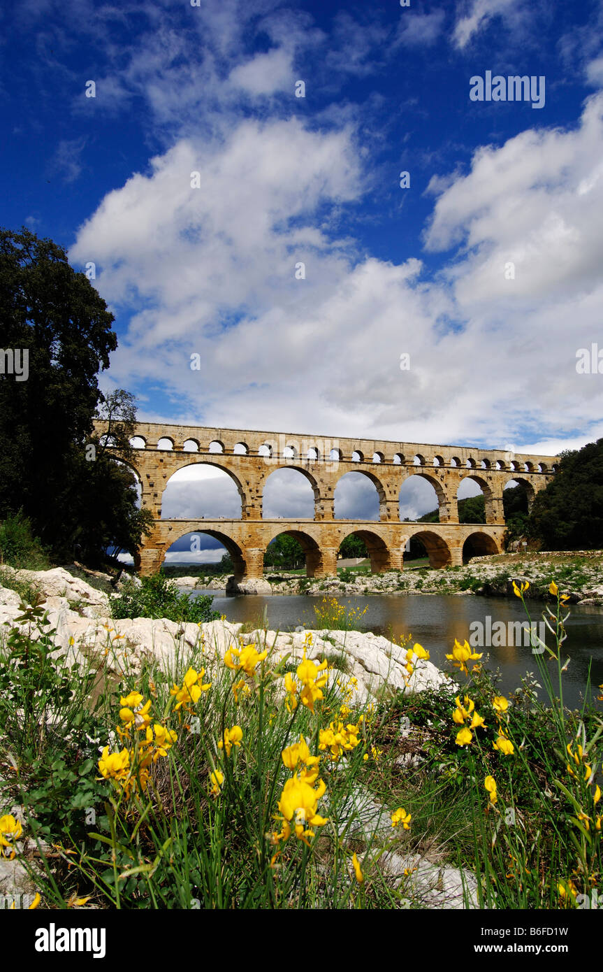 Aquädukt Pont du Gard, Provence, Frankreich, Europa Stockfoto