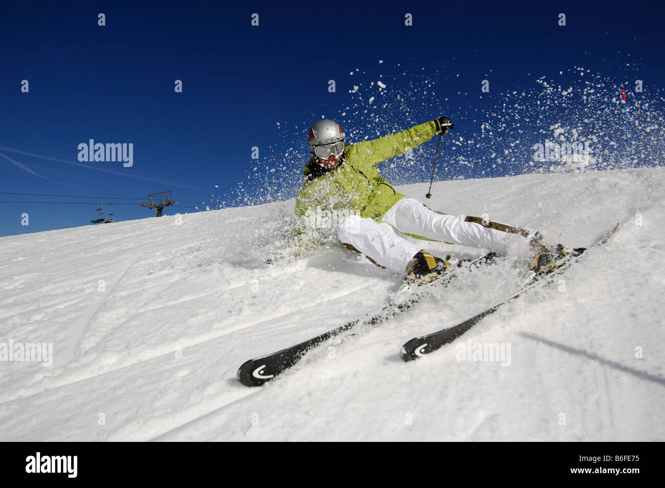 Ski Skifahren auf Monte Elmo oder Mountainbike Helm, Sexten, Hochpustertal-Tal oder hoch Pustertal Alto Pustertal, Bozen-Boz Stockfoto