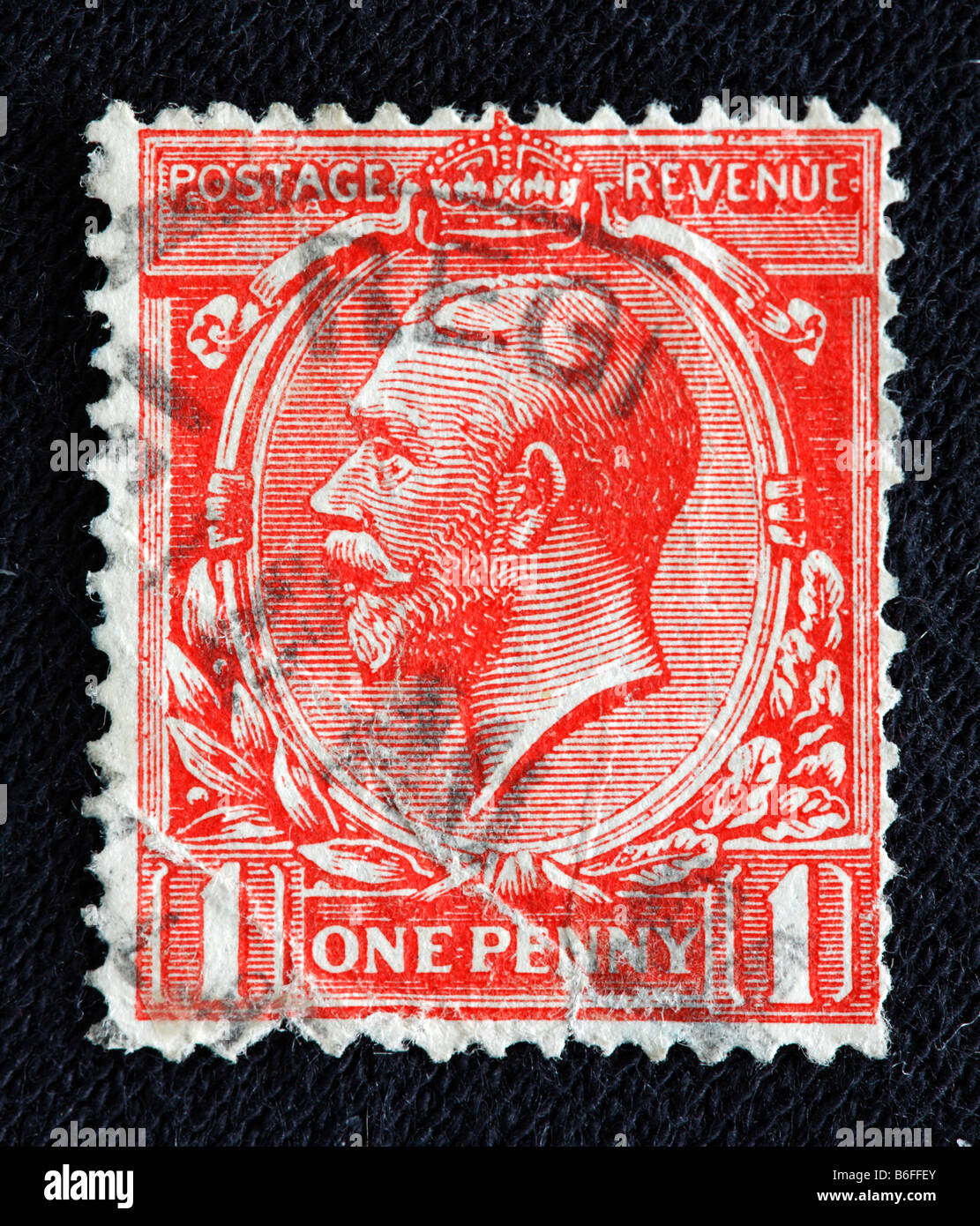 König George V des Vereinigten Königreichs (1910-1936), Briefmarke, UK Stockfoto