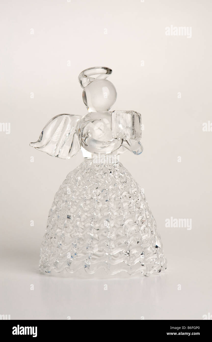 Handgefertigte Kristall Glas Engel Figur Stockfoto