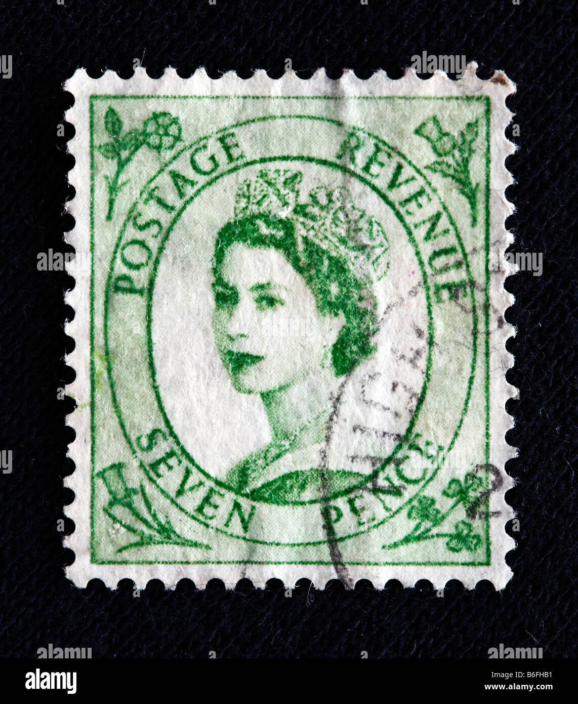 Königin Elizabeth II des Vereinigten Königreichs (1952, präsentieren), Briefmarke, UK Stockfoto