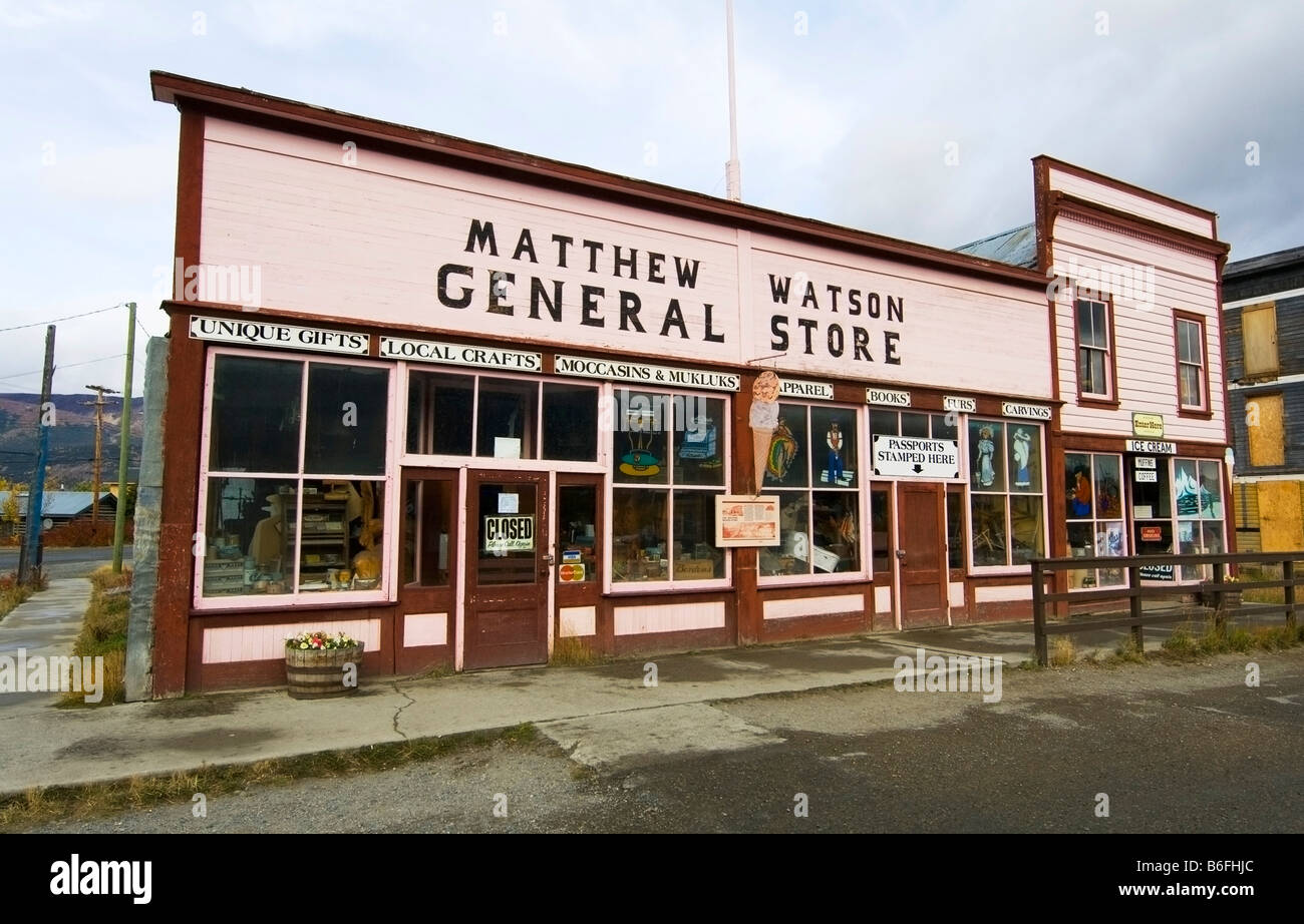 Historischen Gemischtwarenladen, Gold Rush, Carcross, Chilkoot Pass / Trail, Yukon Territorium, Kanada, Nordamerika Stockfoto