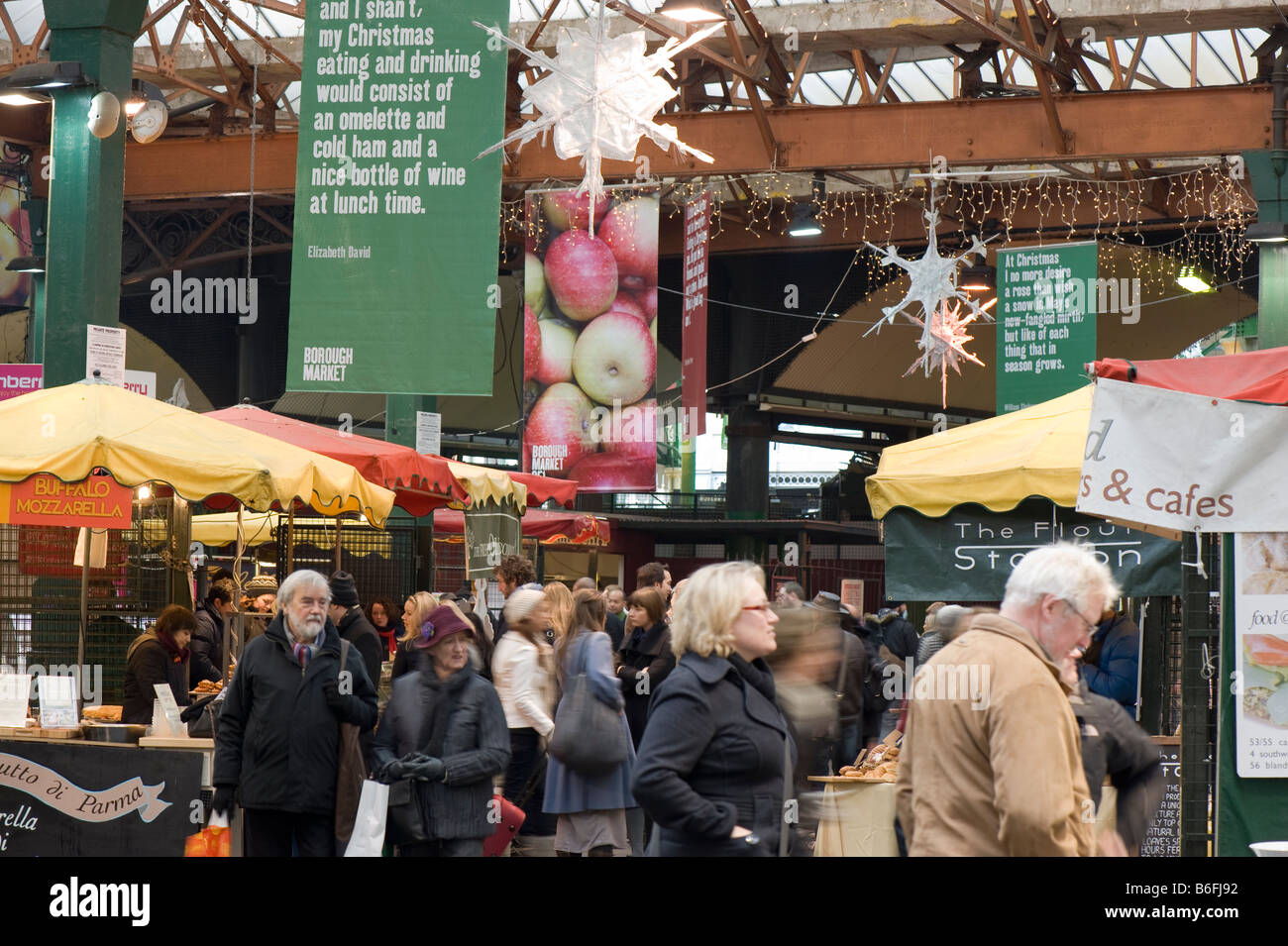 Weihnachten mal Borough Markt SE1 London Vereinigtes Königreich Stockfoto