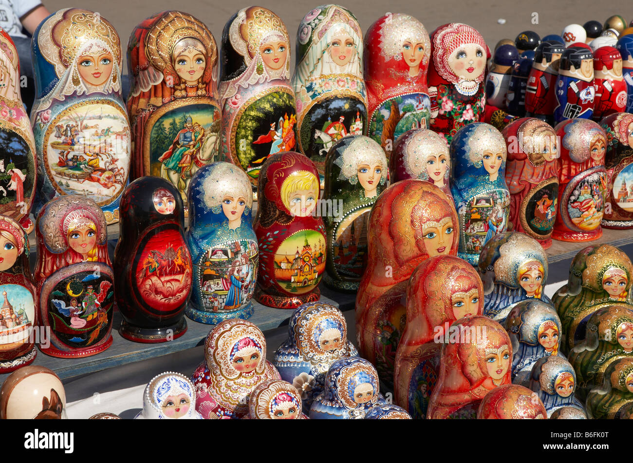 Matroschka Puppen, Russland-Moskau Stockfoto