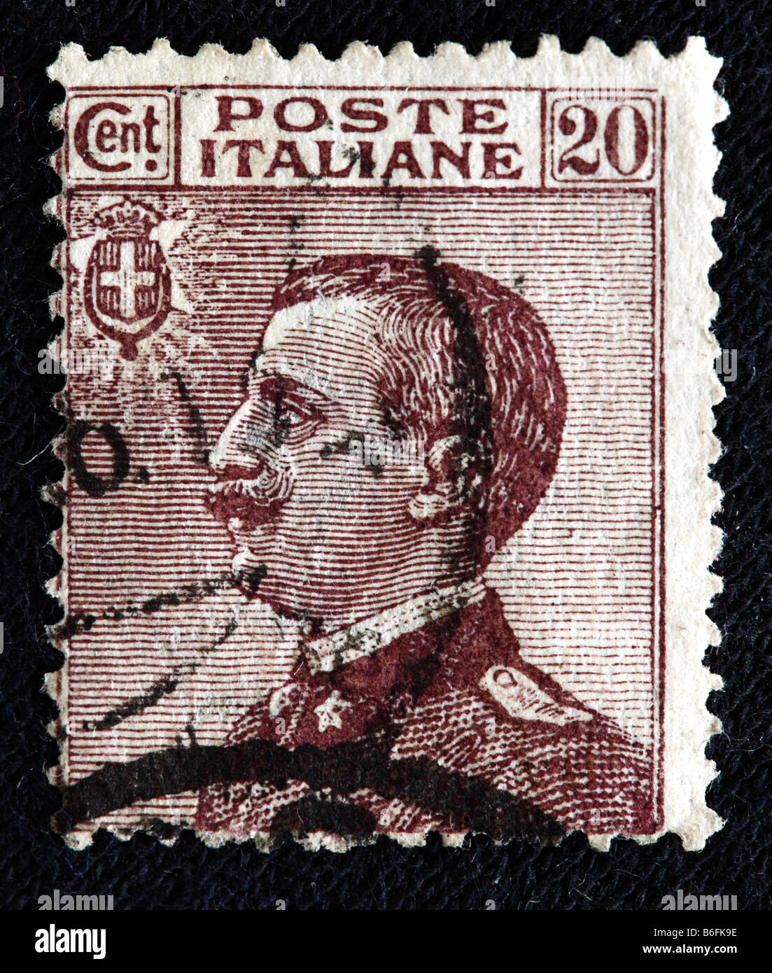 Victor Emmanuel III, König von Italien (1900-1946), Briefmarke, Italien Stockfoto