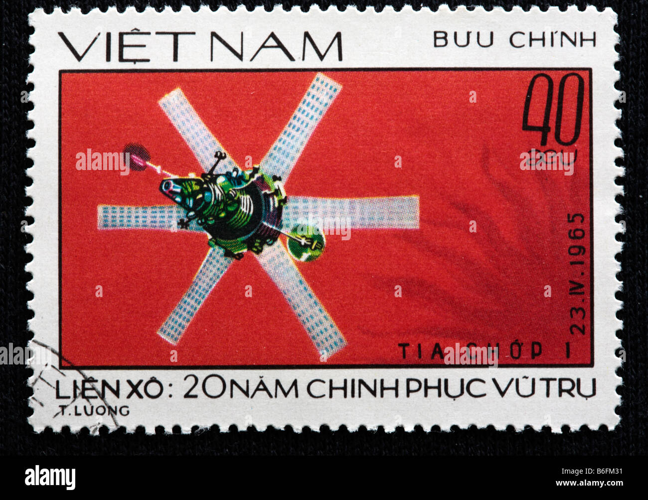 Erkundung des Weltraums, Briefmarke, Vietnam, 1982 Stockfoto