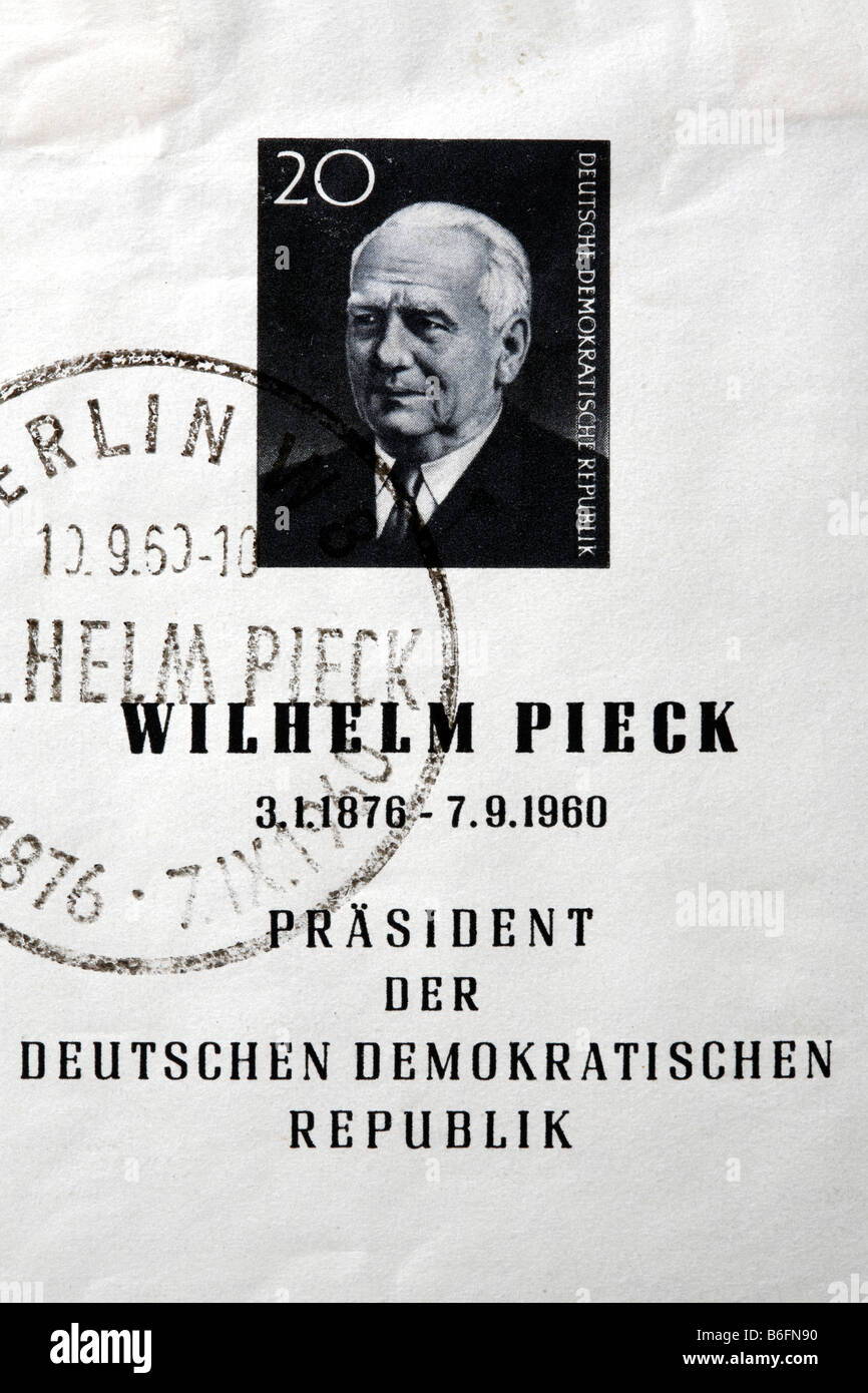 Wilhelm Pieck, Präsident der DDR Deutsche Demokratische Republik (1949-1960), Briefmarke, Deutschland Stockfoto