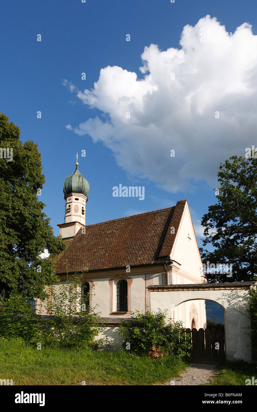 St. Georg Church, Aehndl, in der Nähe von Murnau, Bayern, Deutschland, Europa Stockfoto