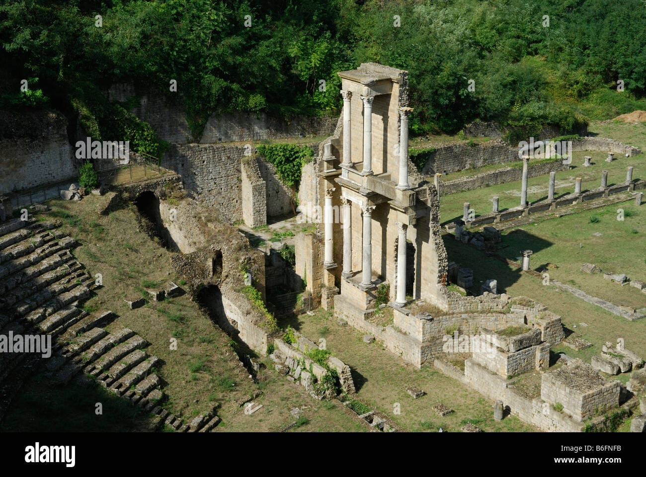 Volterra Toskana Italien 13:00 römische Amphitheater Ruinen Stockfoto