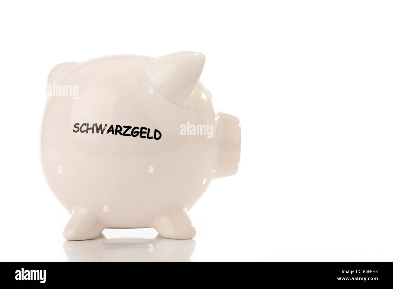 Gedruckt mit dem Wort, Schwarzgeld oder Schwarzgeld Sparschwein Stockfoto