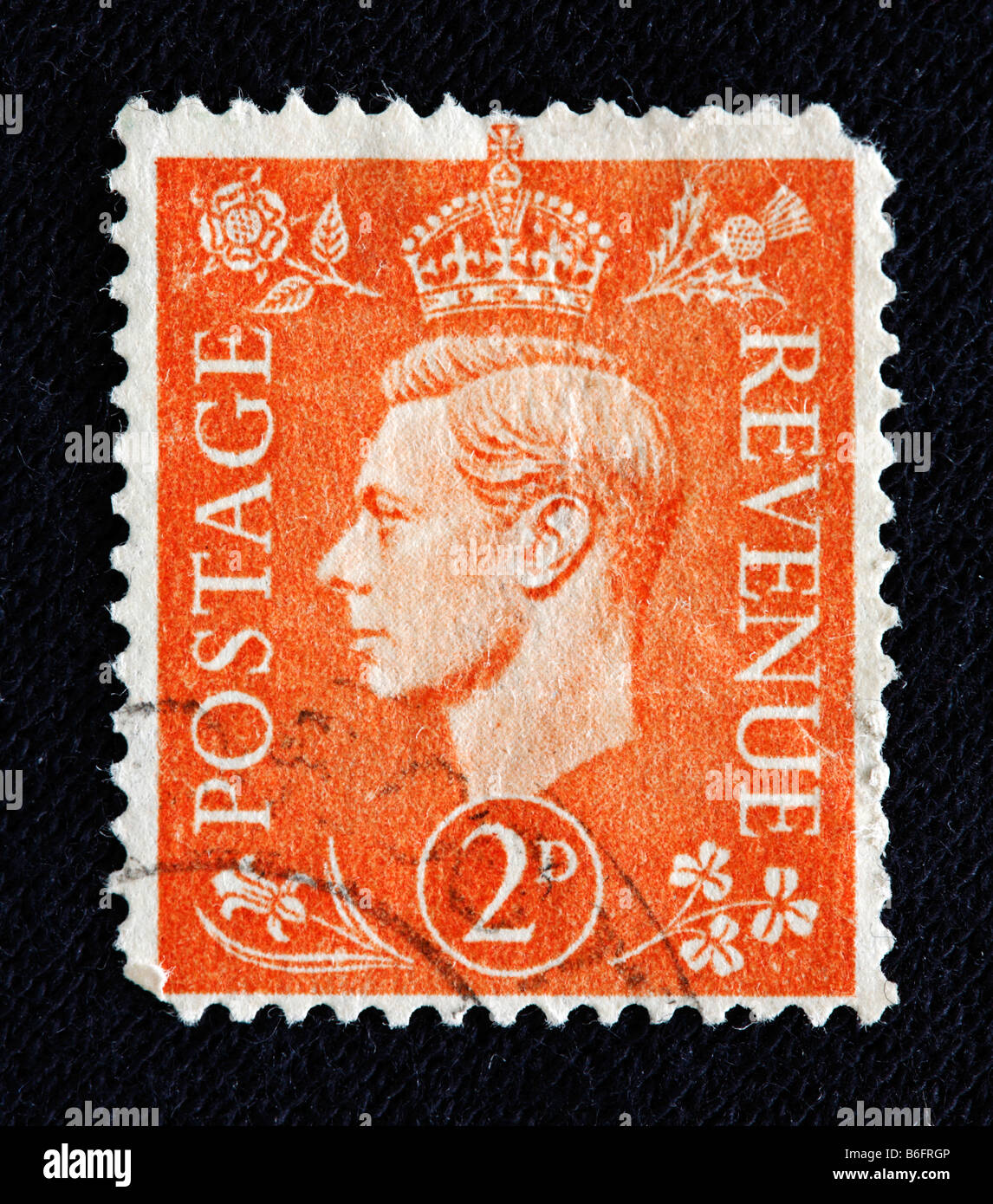 König George VI des Vereinigten Königreichs (1936 – 1952), Briefmarke, UK Stockfoto