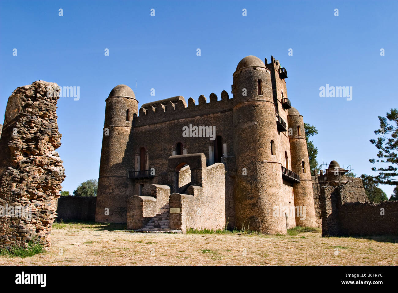 Fasiladas Palast, königliche Gehege, Gondar, Äthiopien, Afrika Stockfoto