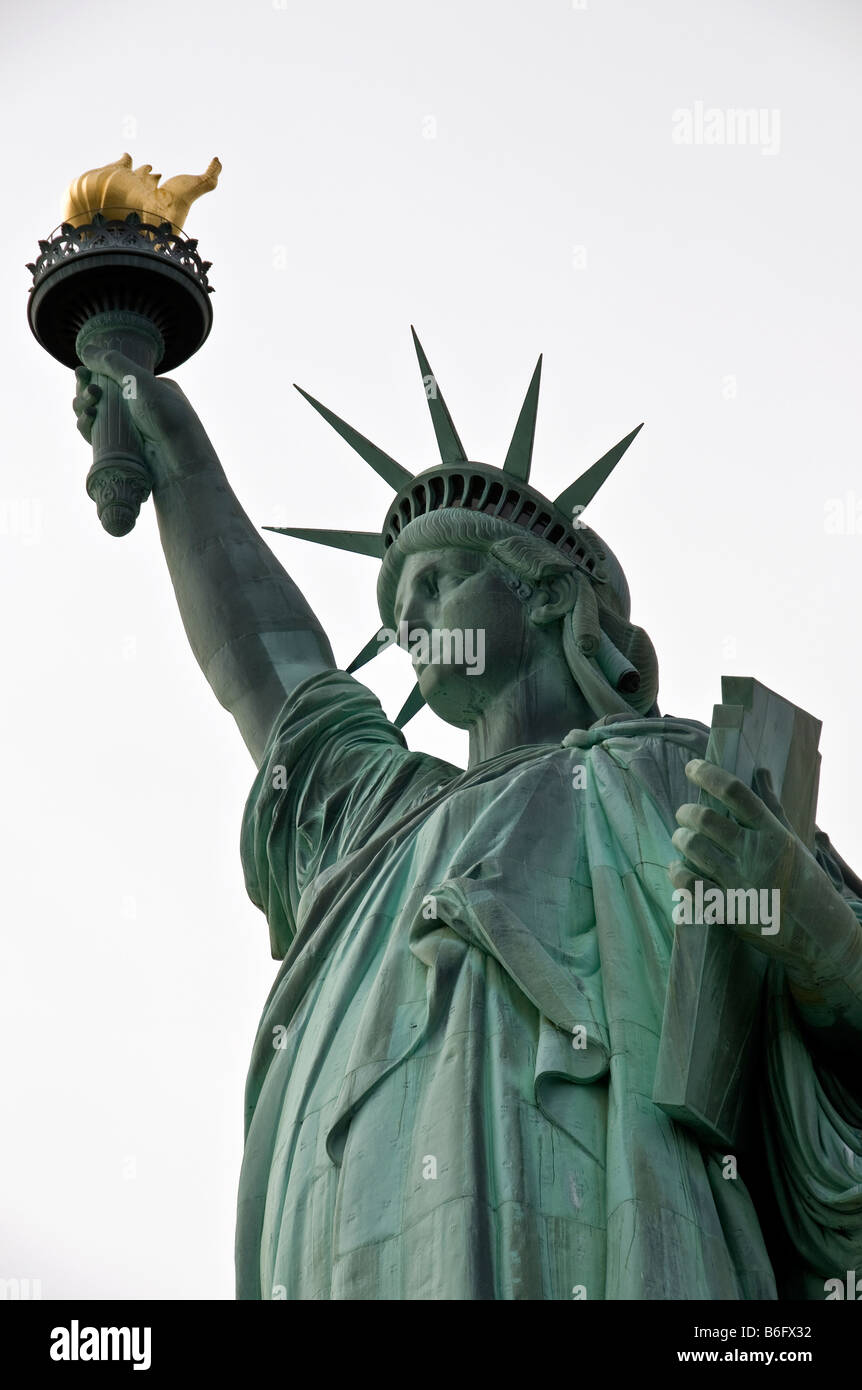 "Close up, Statue of Liberty Betrieb Fackel" Stockfoto