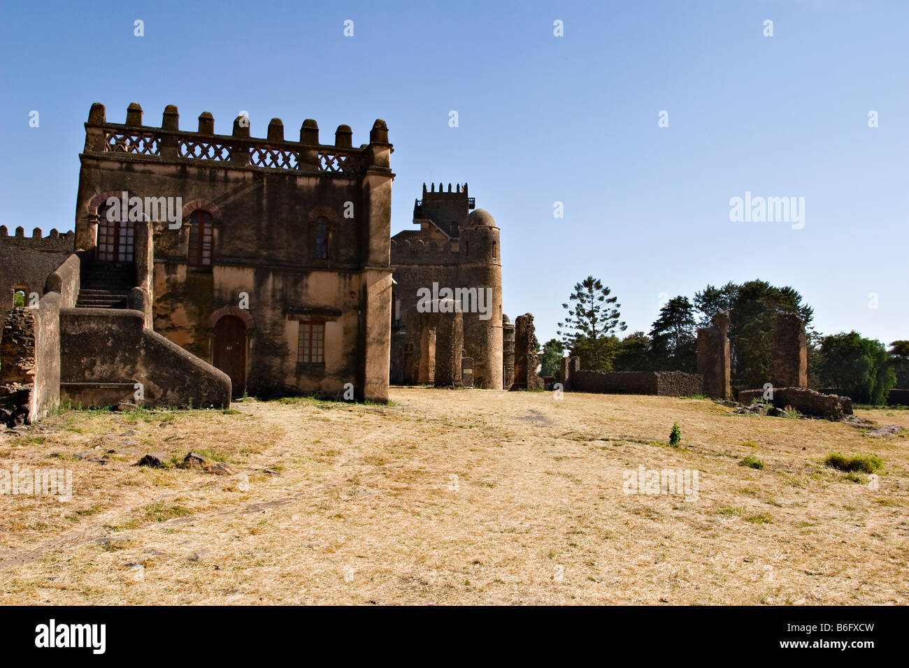 Yohannes Bibliothek, königliche Gehege, Gondar, Äthiopien, Afrika Stockfoto