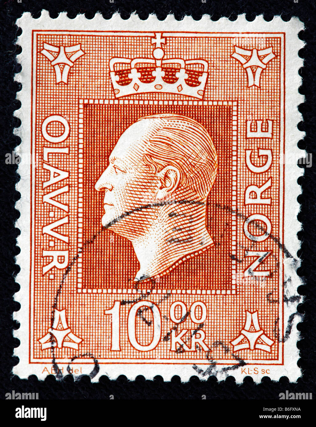 Olav v., König von Norwegen (1957 – 1991), Briefmarke, Norwegen Stockfoto