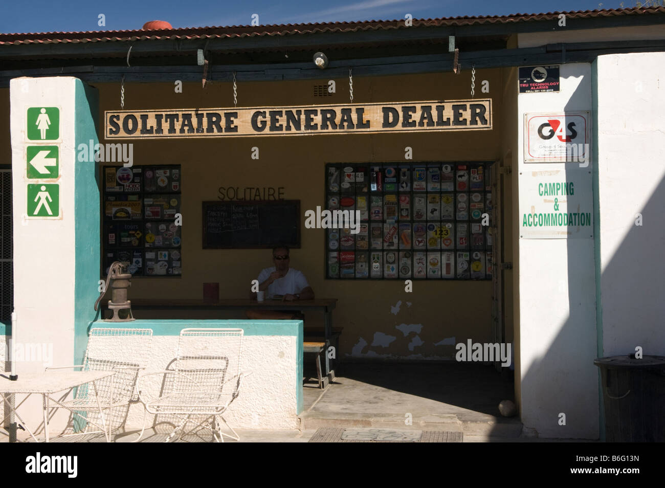 Der Solitär allgemeine Händler - der einzige laden in der kleinen Siedlung von Solitaire, Namibia Stockfoto