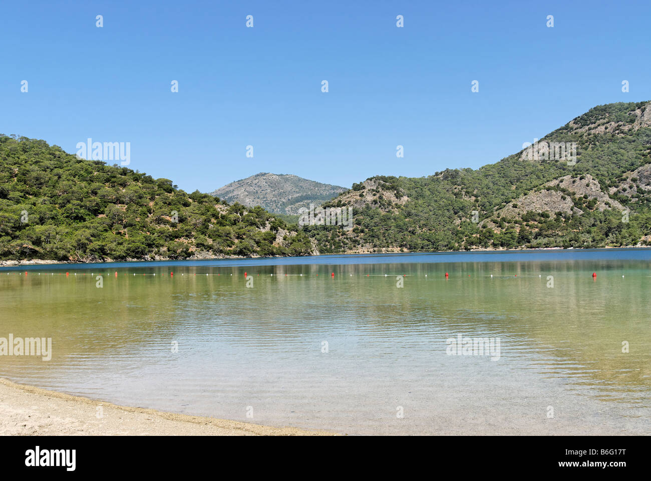 Stadtstrand Ölüdeniz Anatolien Türkei Eurasia Stockfoto