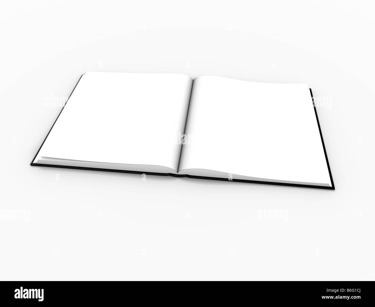 leere Buchseite isoliert auf weißem Hintergrund Stockfotografie - Alamy