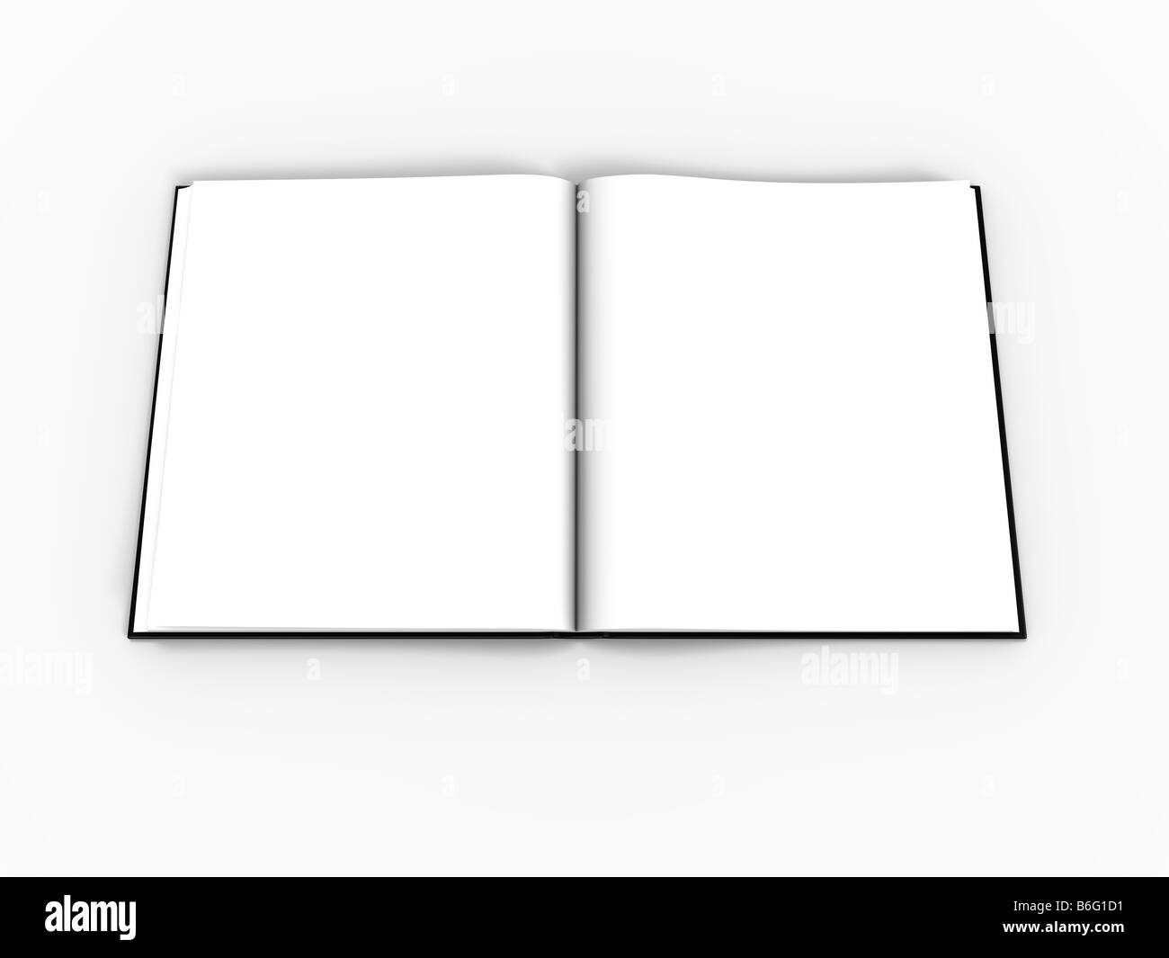 leere Buchseite isoliert auf weißem Hintergrund Stockfotografie - Alamy