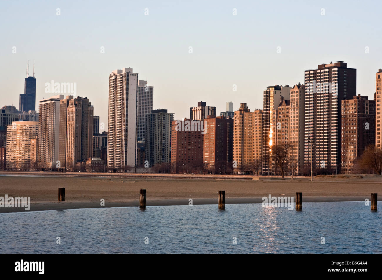 Gold Coast in Chicago Sonnenaufgang Stockfoto