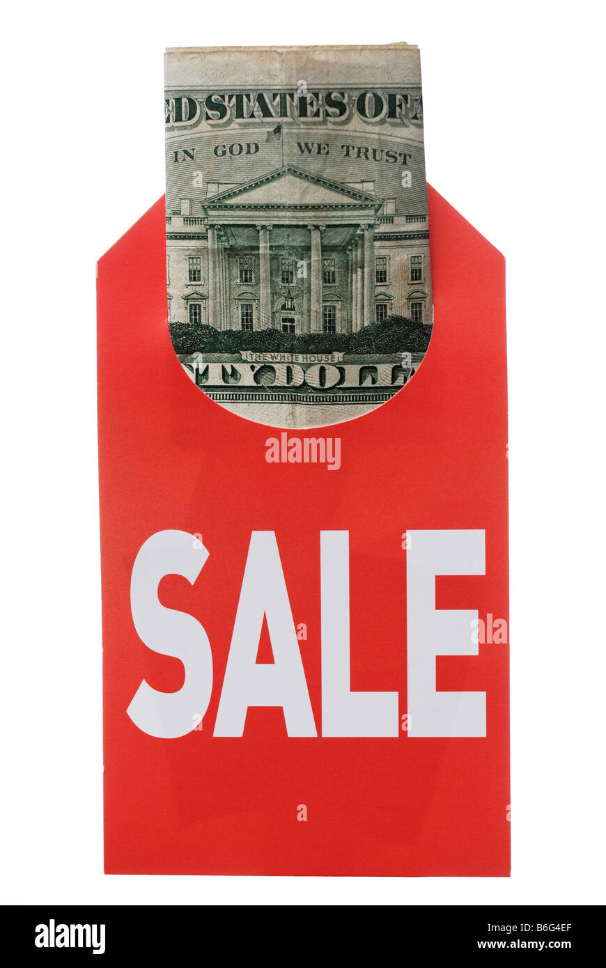 Konzeptionelle Geld Foto illustriert fallenden Zinsen billig Kredit und Währung Wert Stockfoto