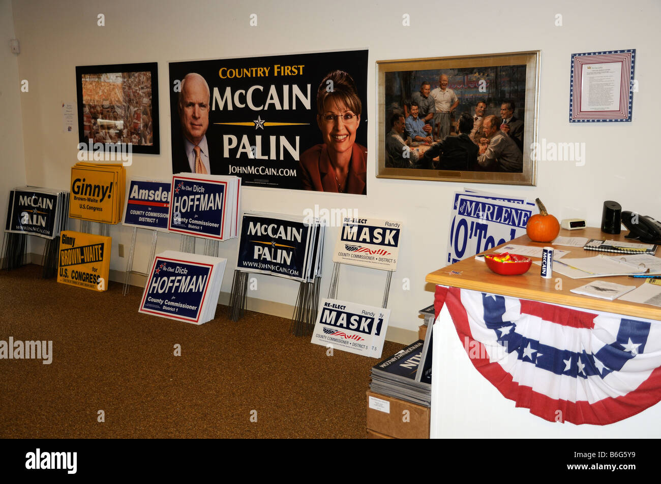 US-Wahl Unterstützungsagentur für John McCain in Sumter Landing The Villages Entwicklung Florida USA Stockfoto