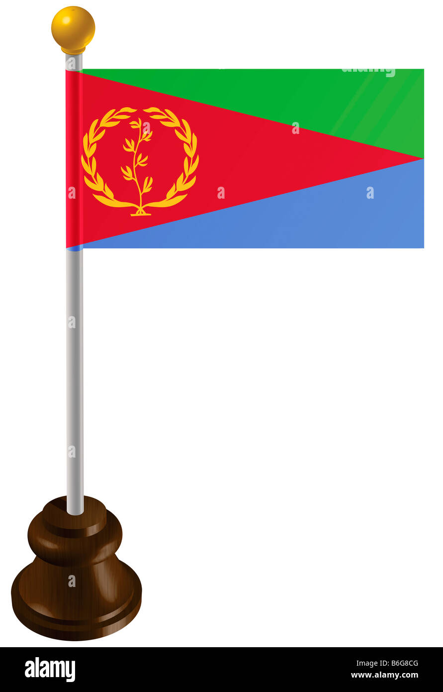 Eritrea Flagge als marker Stockfoto
