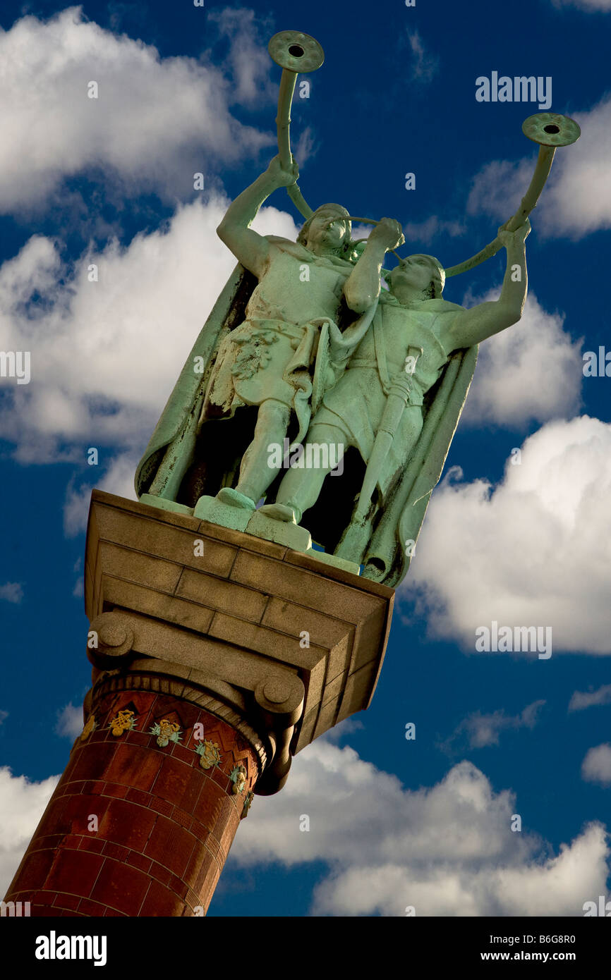 Die Lur Hornisten-Statue am Kopenhagener Rathausplatz Stockfoto