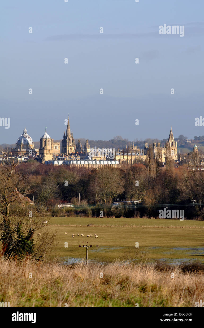 Oxford Spires gesehen von South Hinksey, Oxfordshire, England, UK Stockfoto