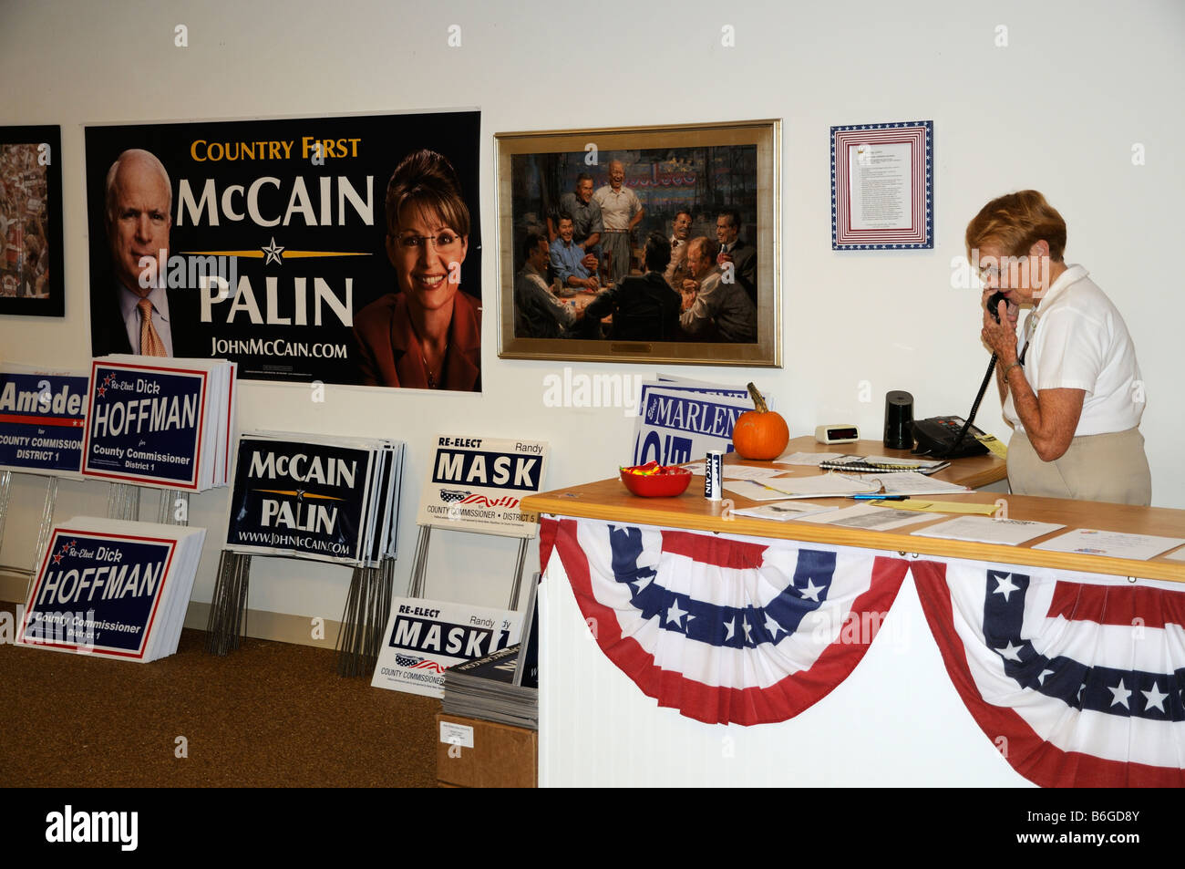 US-Wahl Unterstützungsagentur für John McCain in Sumter Landing The Villages Entwicklung Florida USA Stockfoto