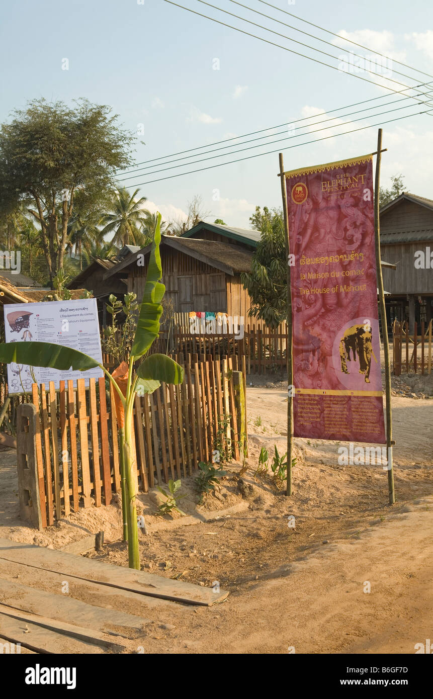 Banner, Hongsa Elephant Festival, Laos Stockfoto