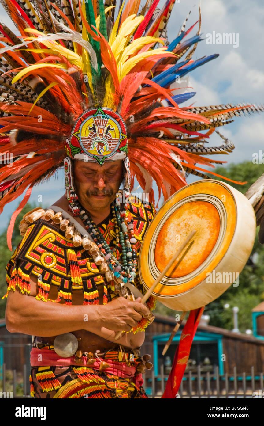 Native American Indian zeremonieller Tanz in Santa Fe NM Stockfoto