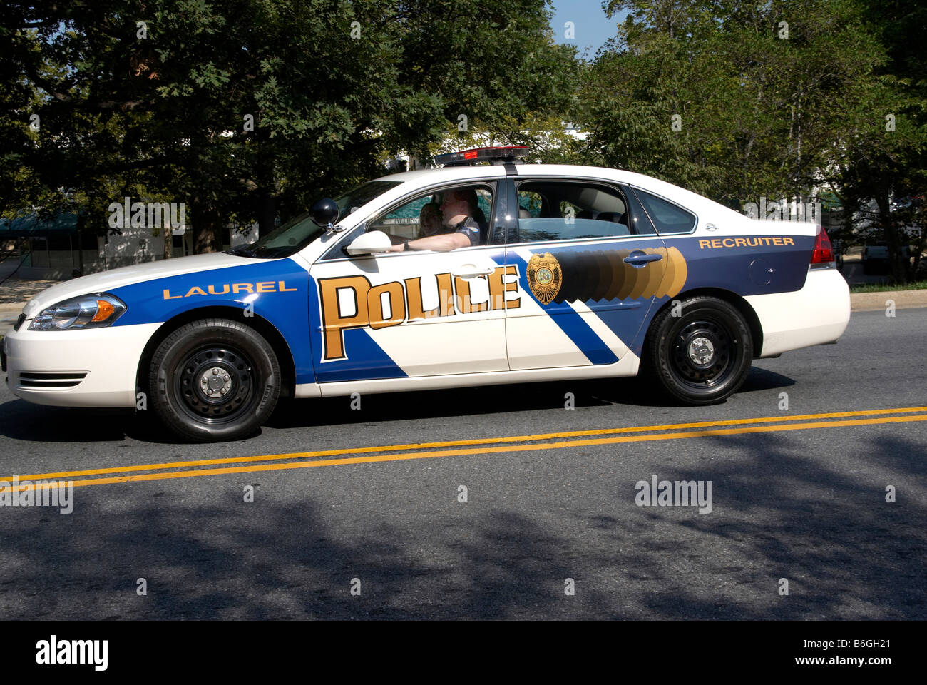 Ein Polizeiauto Laurel City Maryland Stockfoto