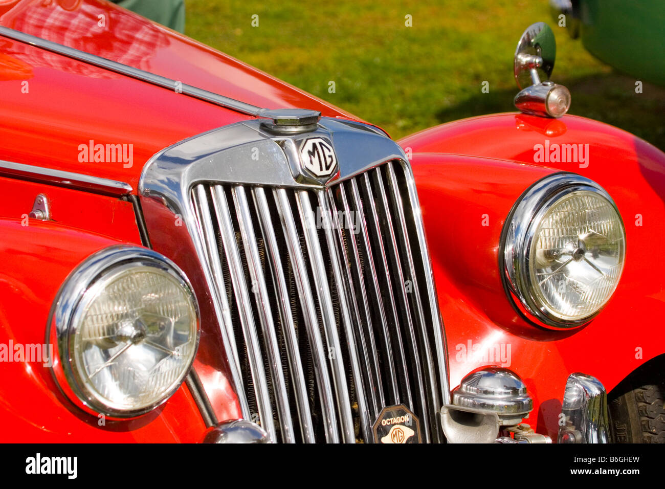 Klassische britische Rote MG TC Sportwagen, England, UK Stockfoto