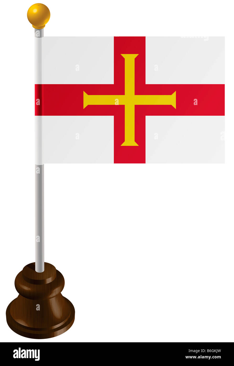 Guernsey-Flagge als marker Stockfoto