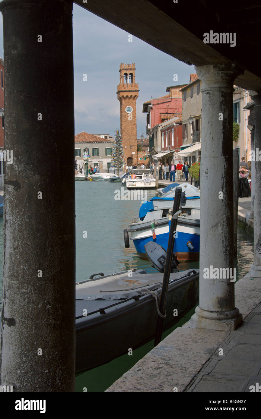 Murano Turm Fondamenta Daniele Manin dei Vetrai Venedig Italien April 2008 Stockfoto