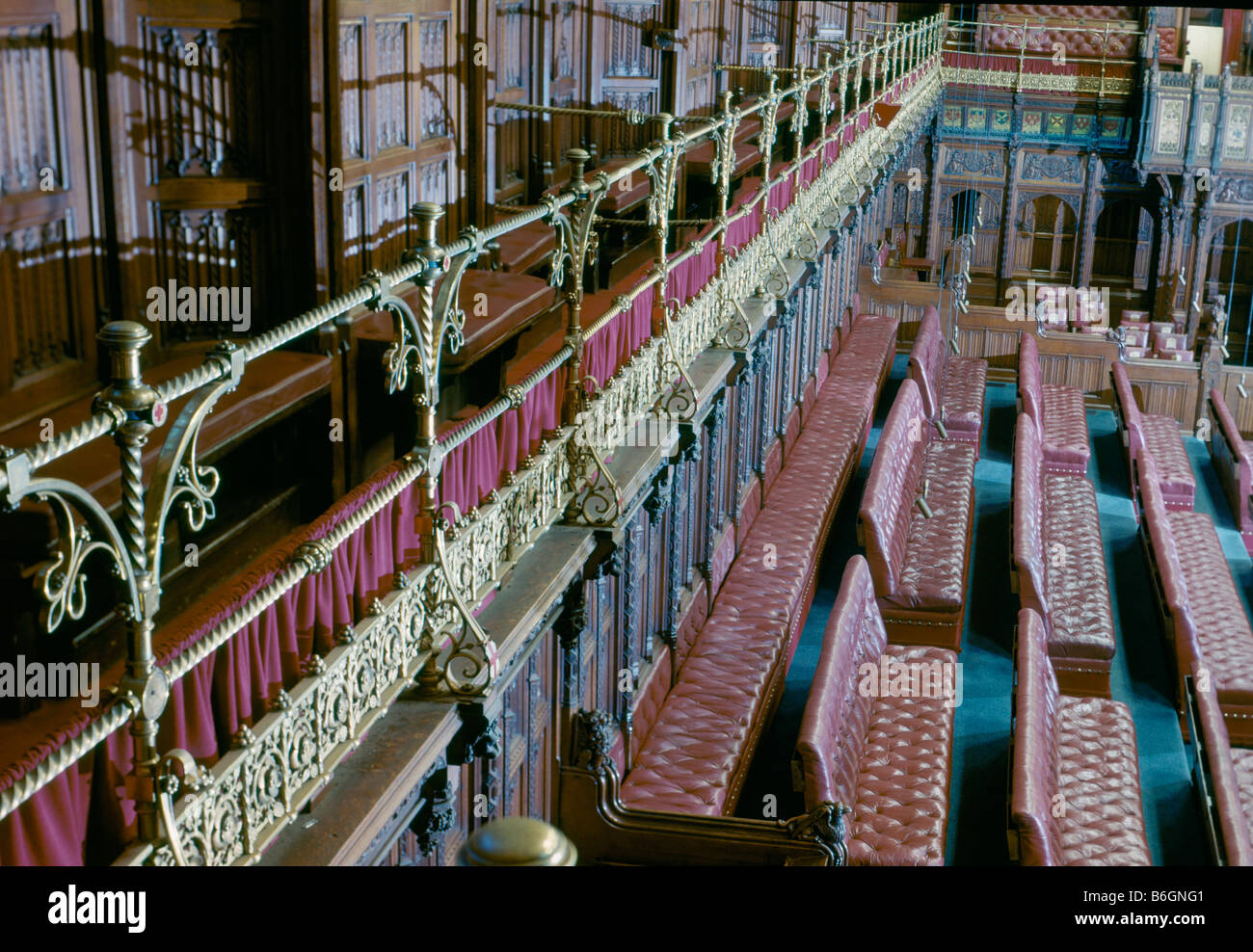 Bänken & Gallery House Of Lords Stockfoto