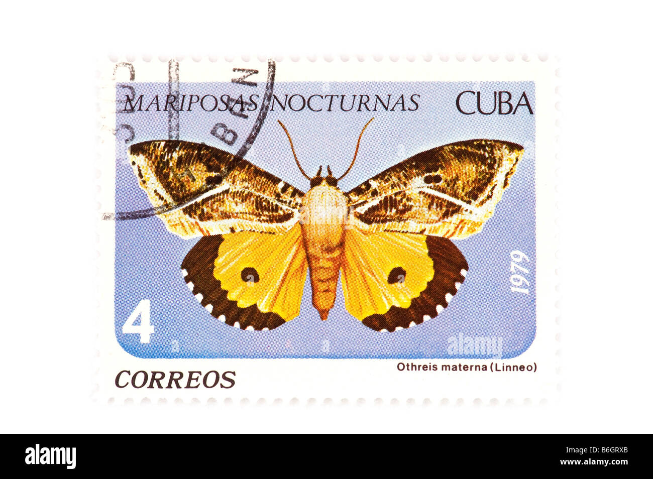 Objekt auf weißen kubanischen Briefmarke Stockfoto