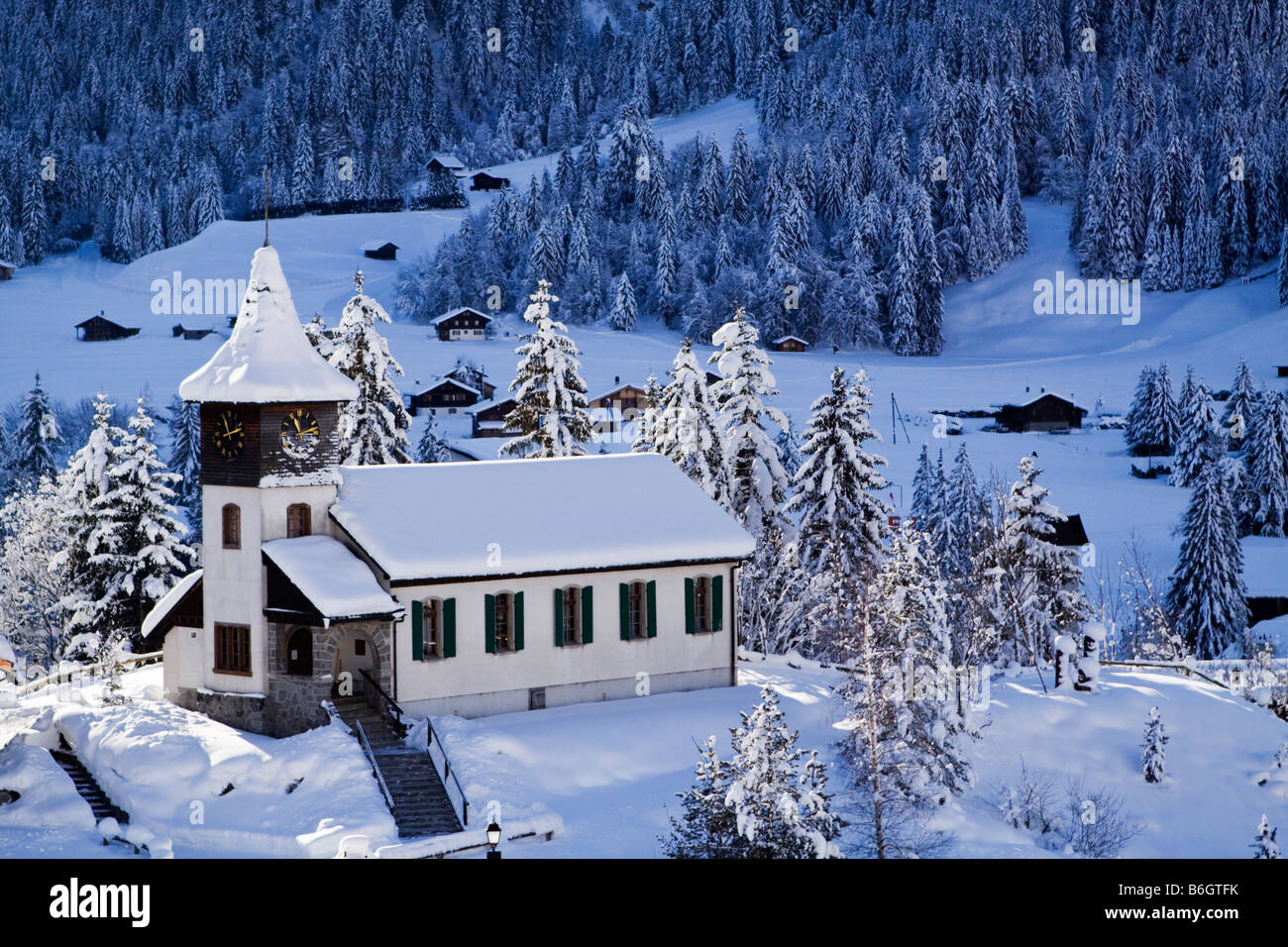 Eine Kapelle im Dorf Les Diablerets, Schweiz Stockfoto