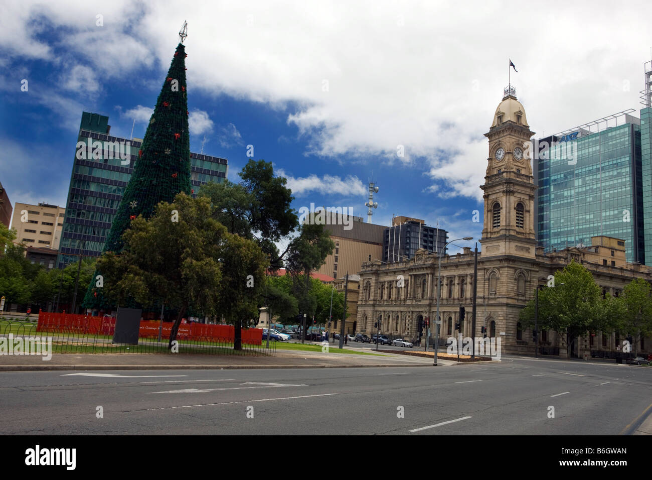 Das General Post Office und Victoria Square in der Weihnachtszeit, Adelaide, South Australia, Australia Stockfoto