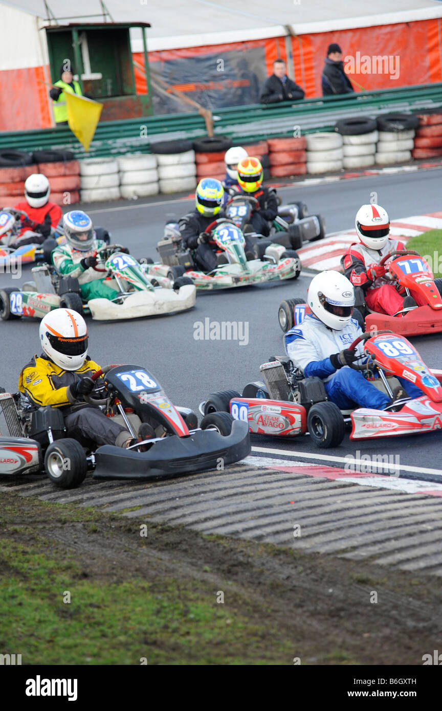 Kart in Wombwell Kartbahn Stockfoto