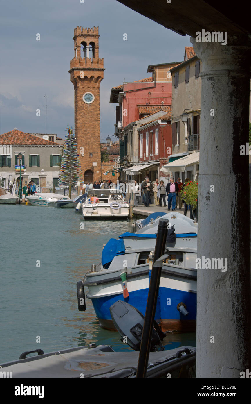 Murano Turm Fondamenta Daniele Manin dei Vetrai Venedig Italien April 2008 Stockfoto