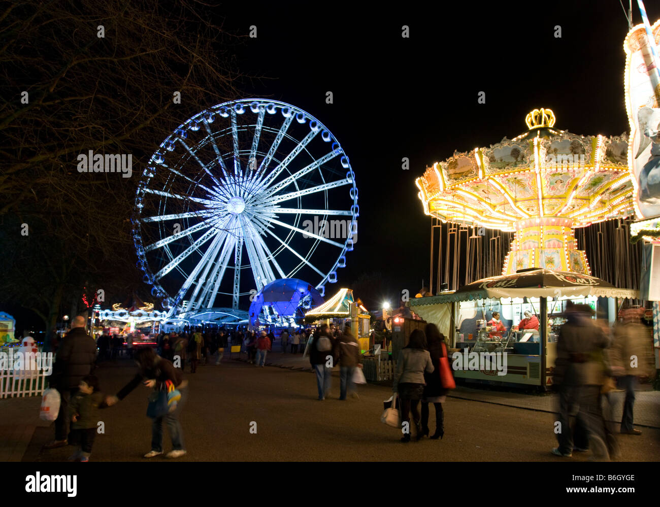 Winter-Wunderland Messe - Hyde Park - London Stockfoto