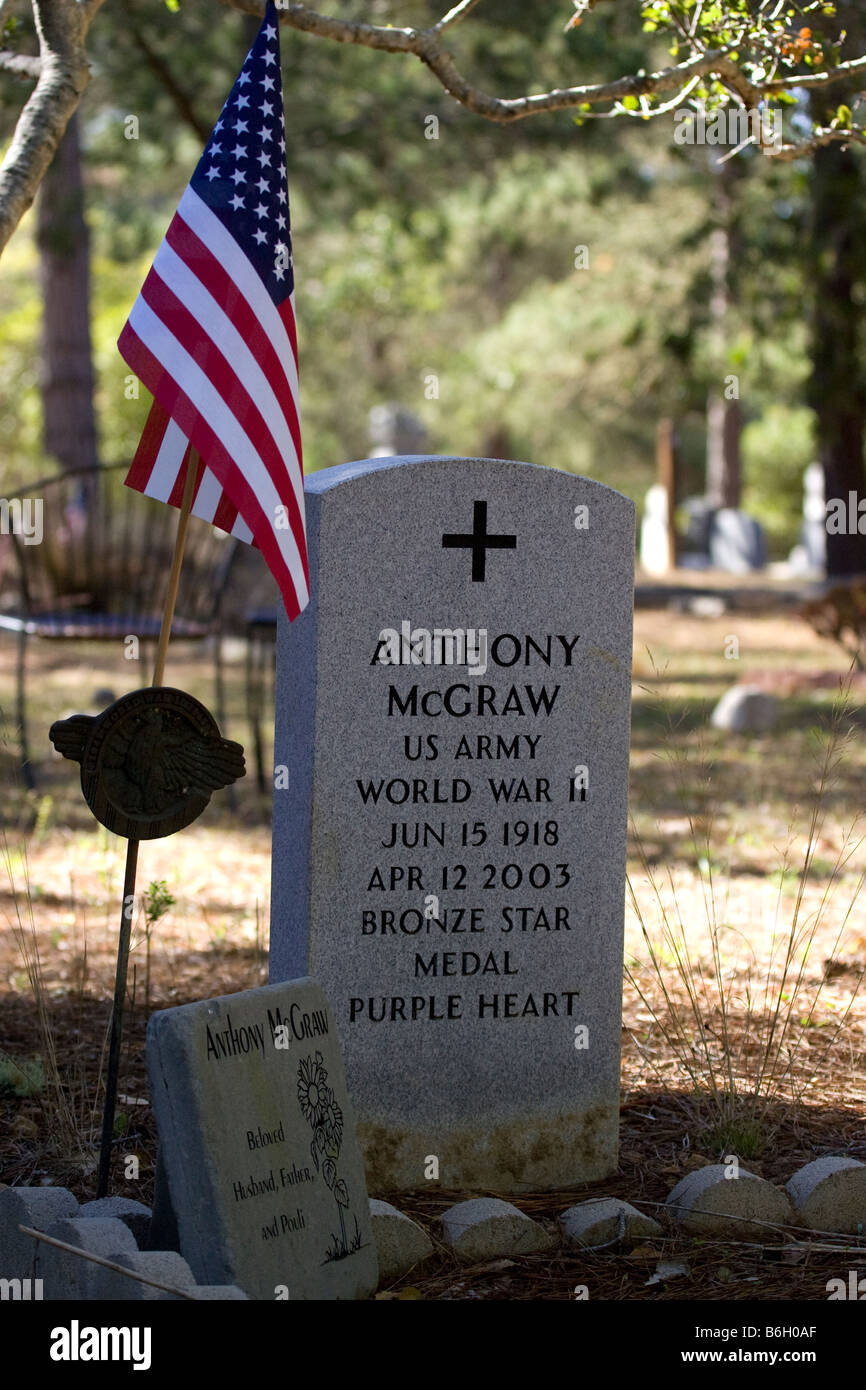 Grab des amerikanischen Weltkrieg Helden Stockfoto