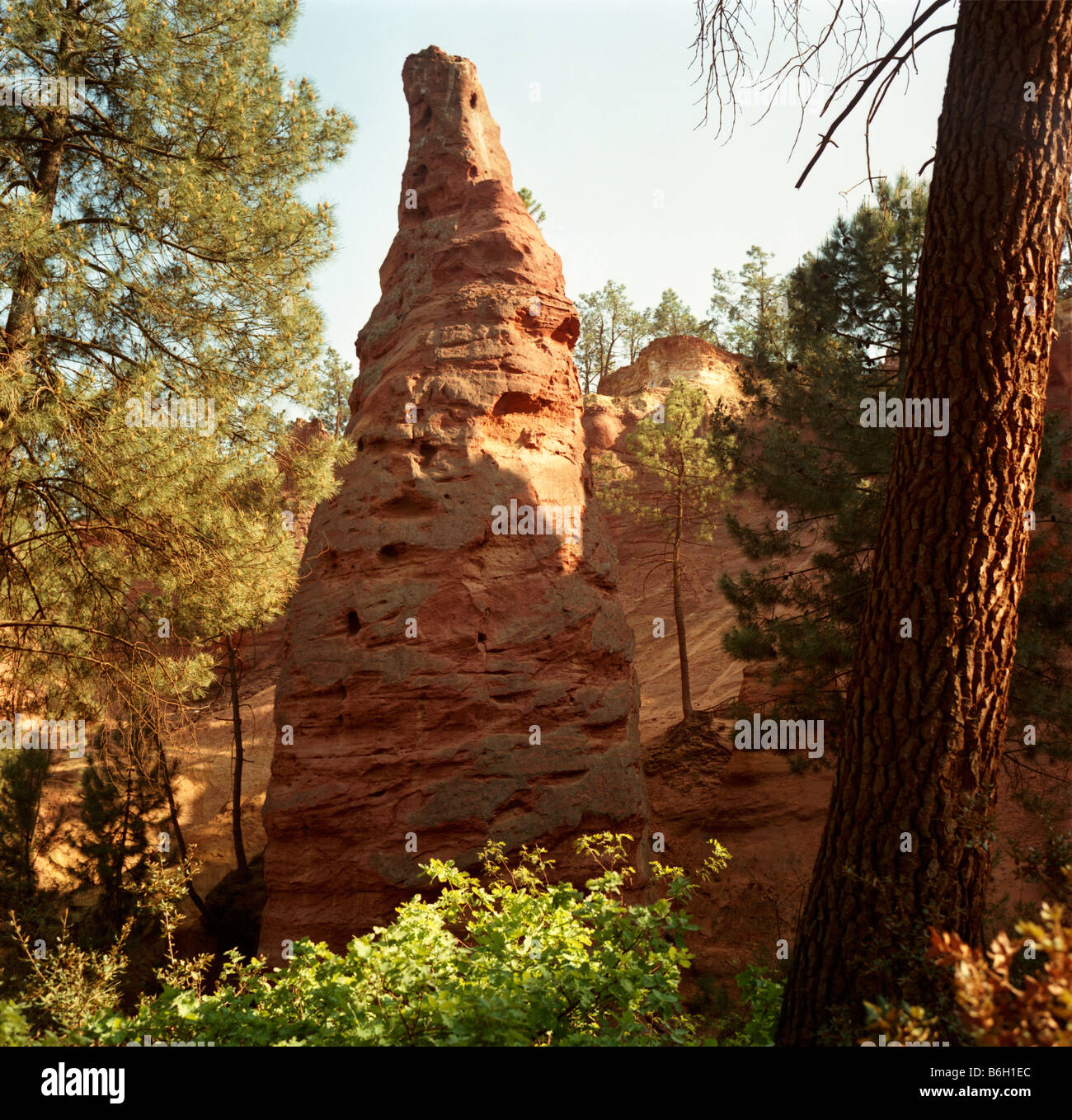 Ocker Steinbrüche in Roussillon Luberon Vaucluse Frankreich Stockfoto