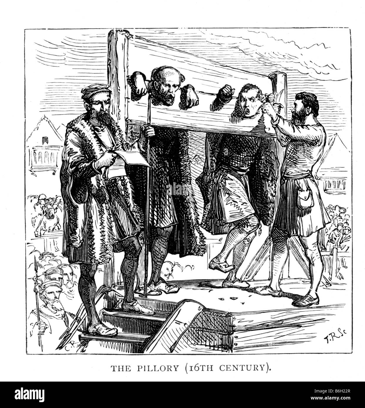 Der Pranger aus dem 16. Jahrhundert Stockfoto