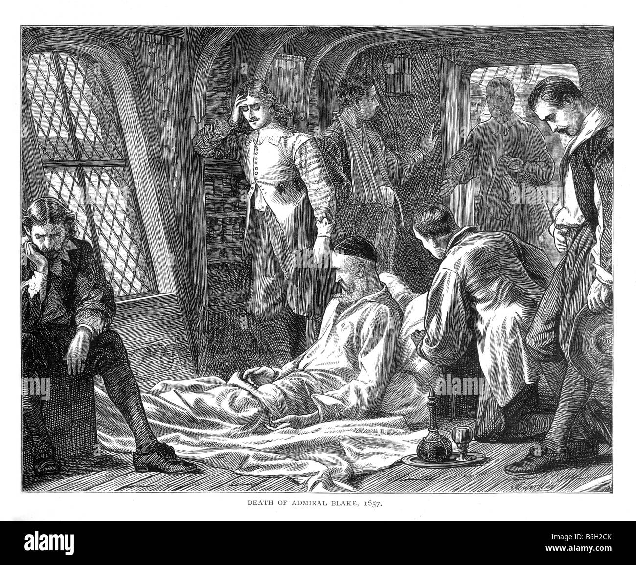 Tod von Admiral Robert Blake 1657 19. Jahrhundert Illustration Stockfoto