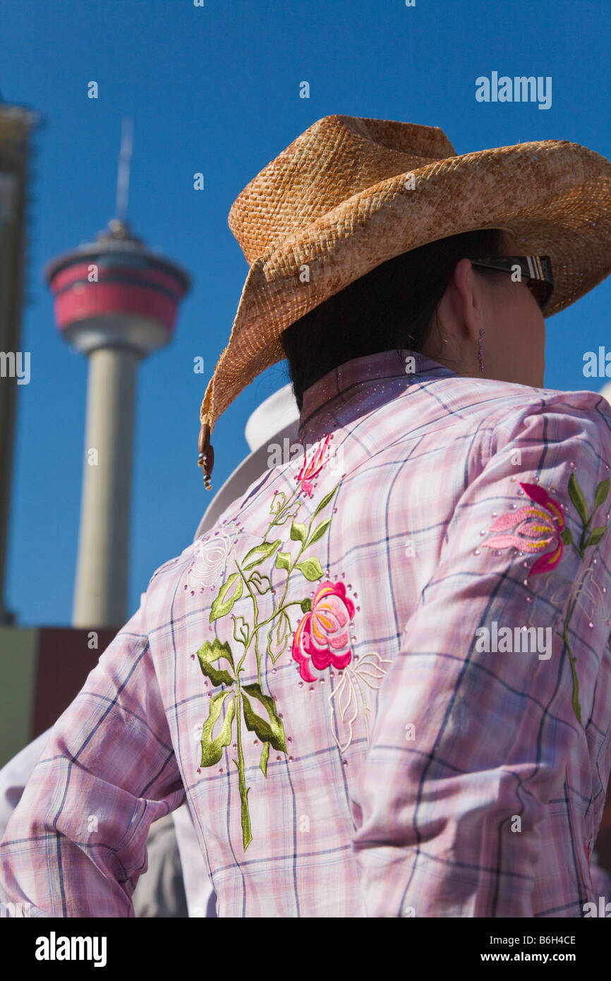 Mädchen tragen Stetson Calgary Stampede Alberta Kanada Stockfoto